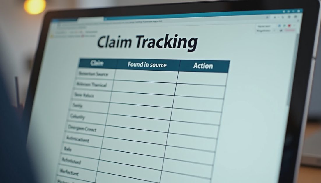 Tracking table for verifying Grok claims against sources